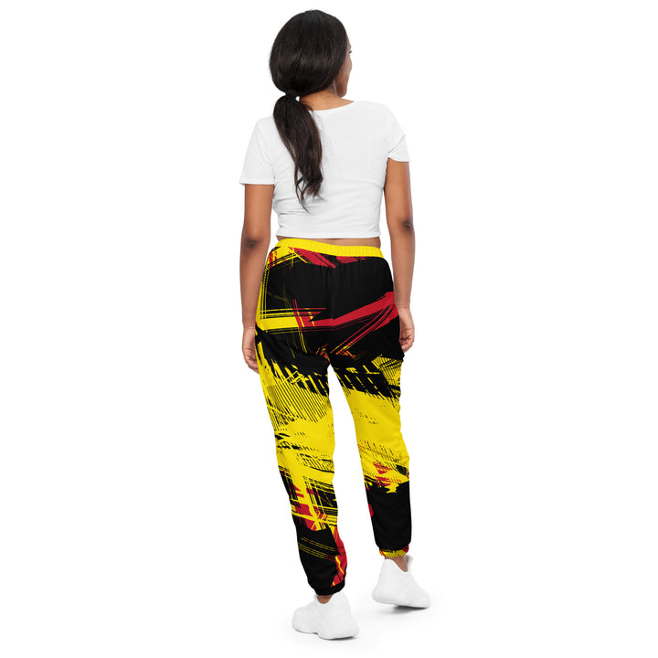 Unisex Track Pants - Black-Yellow Rank