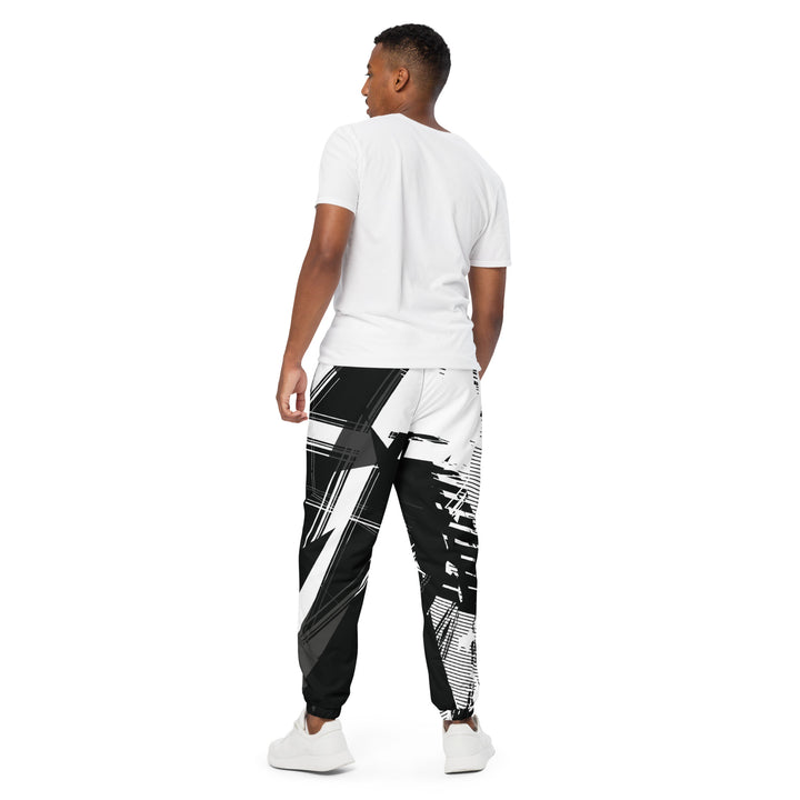 Unisex Track Pants - Black-White Unique