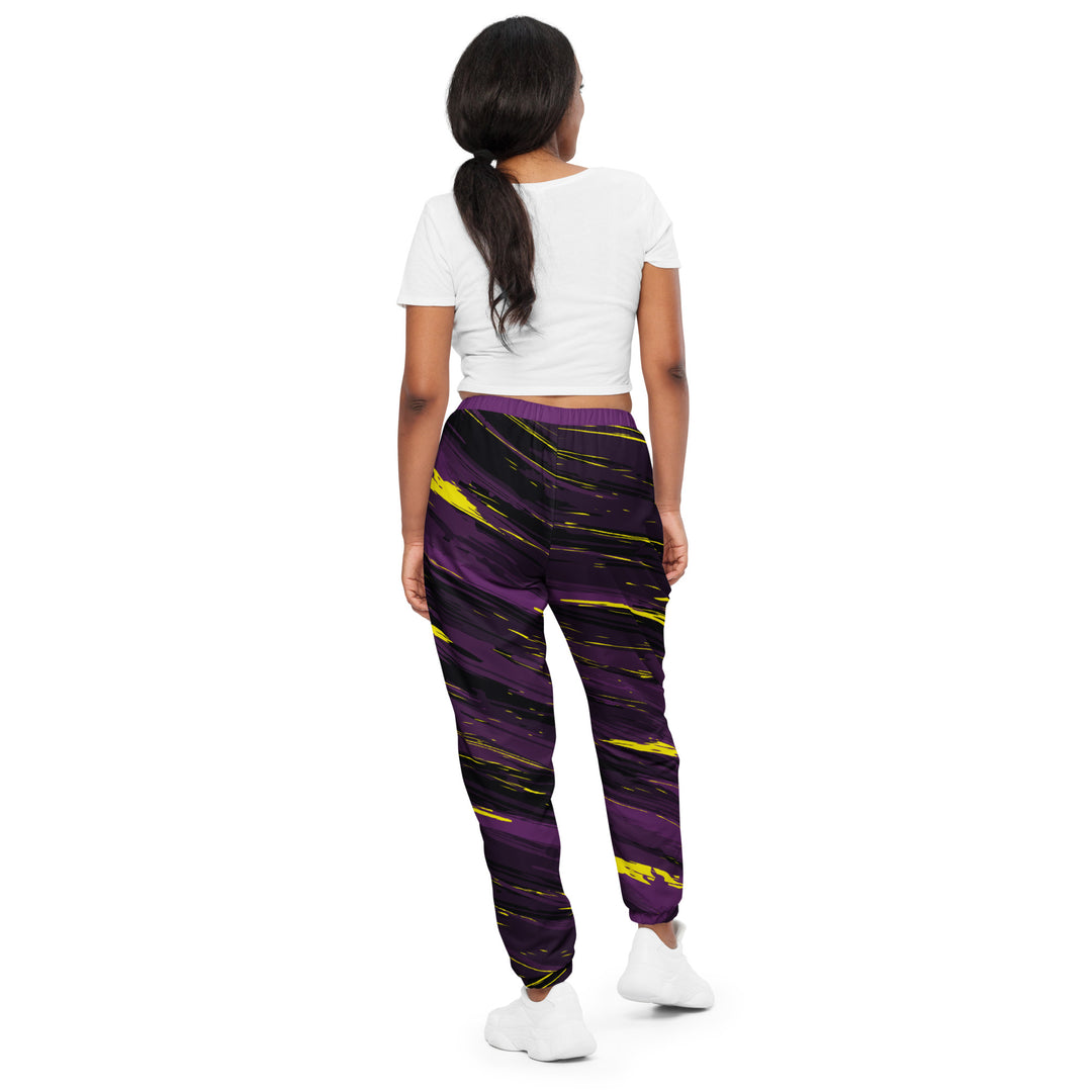 Unisex Track Pants - Purple-Yellow Rain