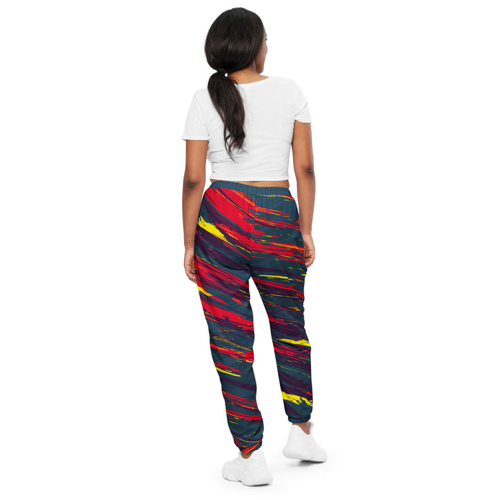 Unisex Track Pants - Blue-Red Rain