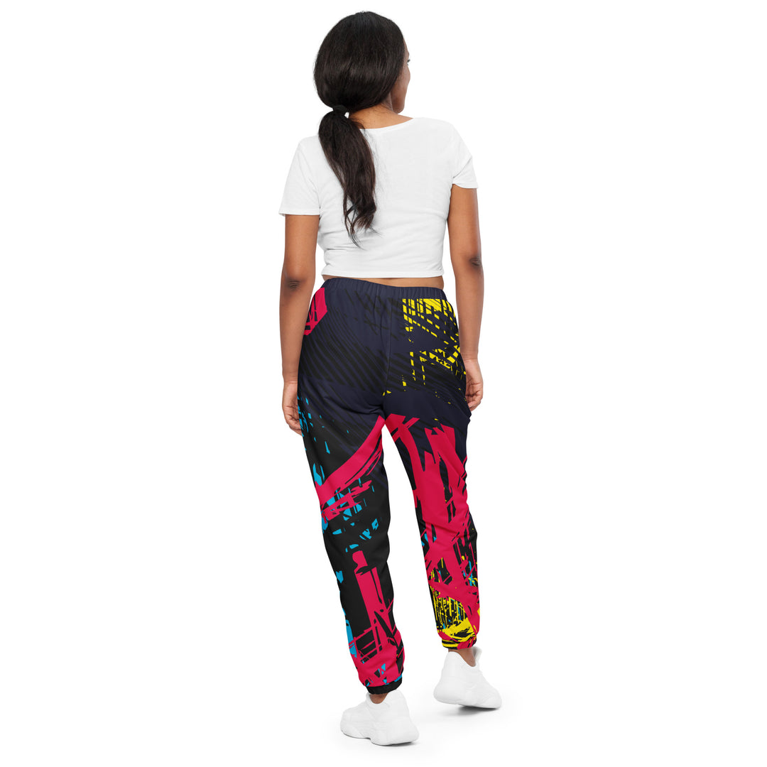 Unisex Track Pants - Grey-Pink Graffiti