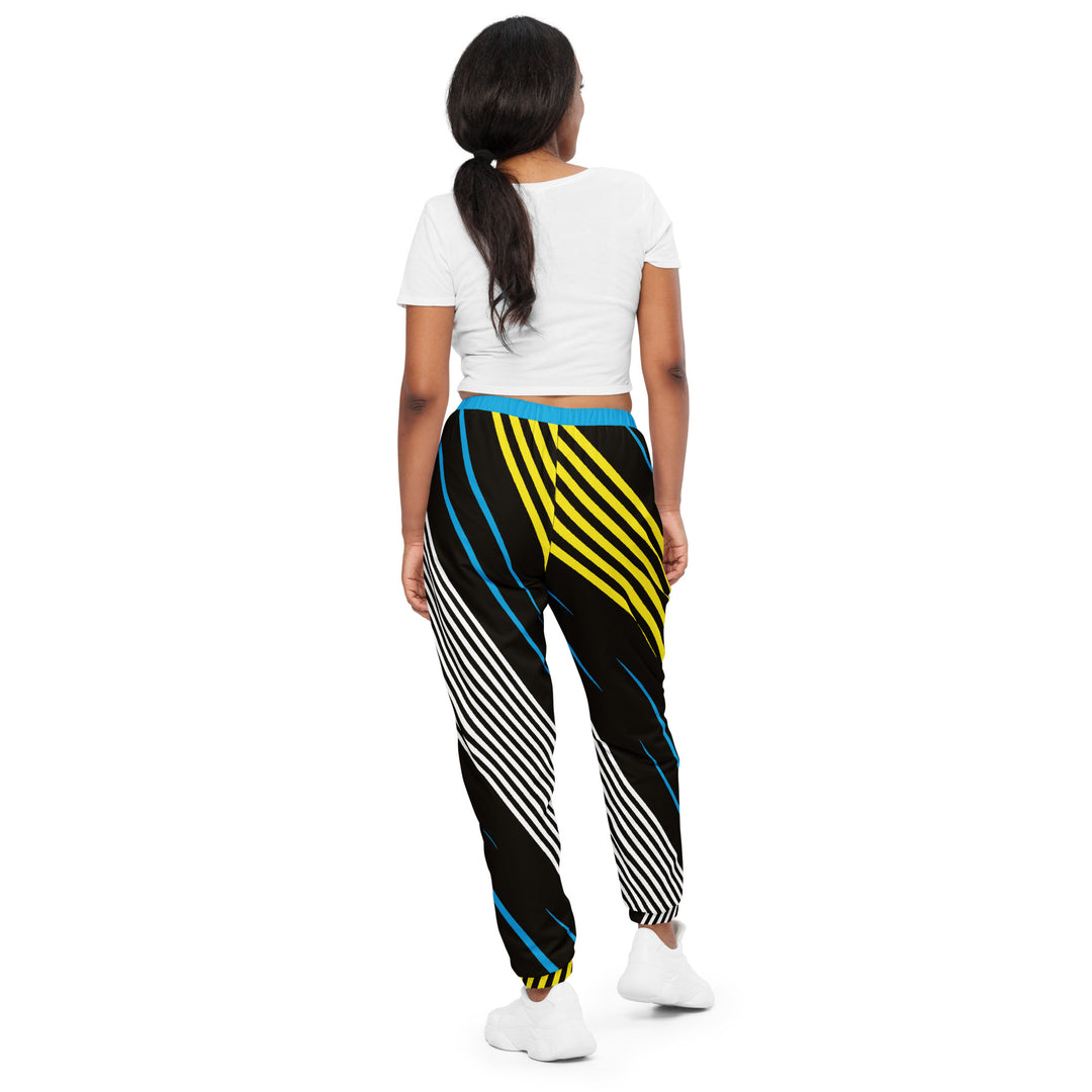 Unisex Track Pants - Black-White Fast