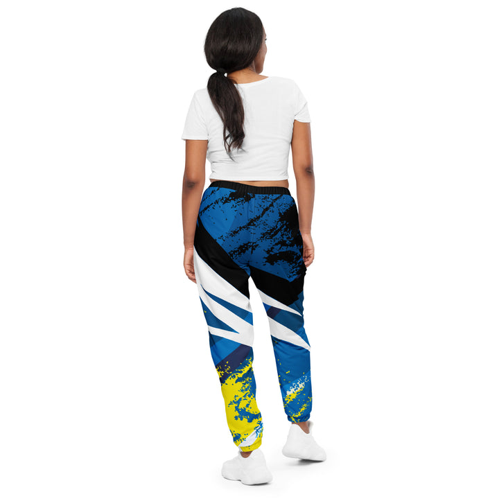 Unisex Track Pants - Blue-Yellow Signal