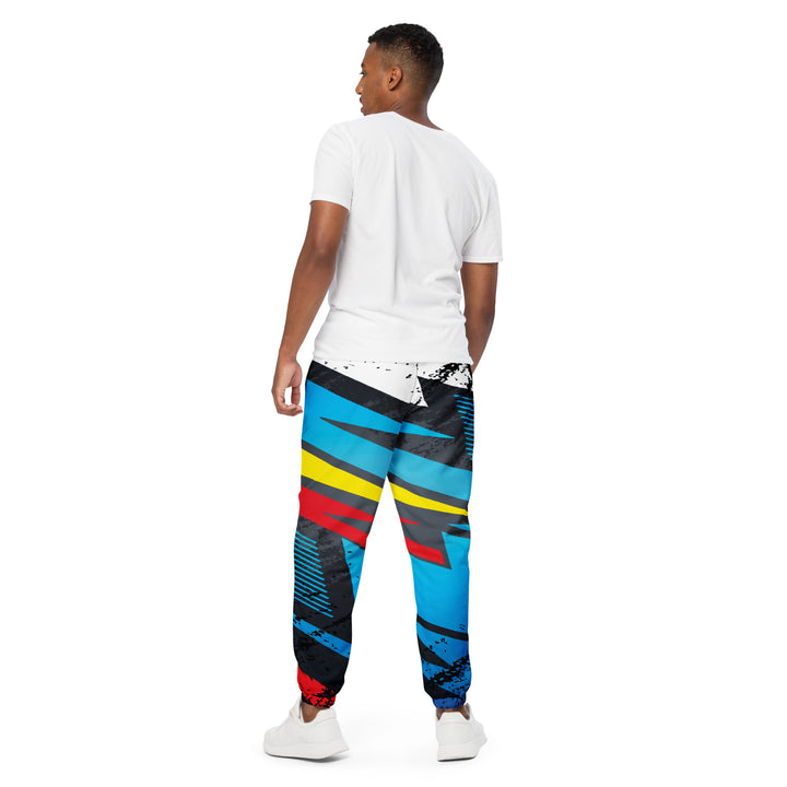 Unisex Track Pants - Black-Blue Rapid