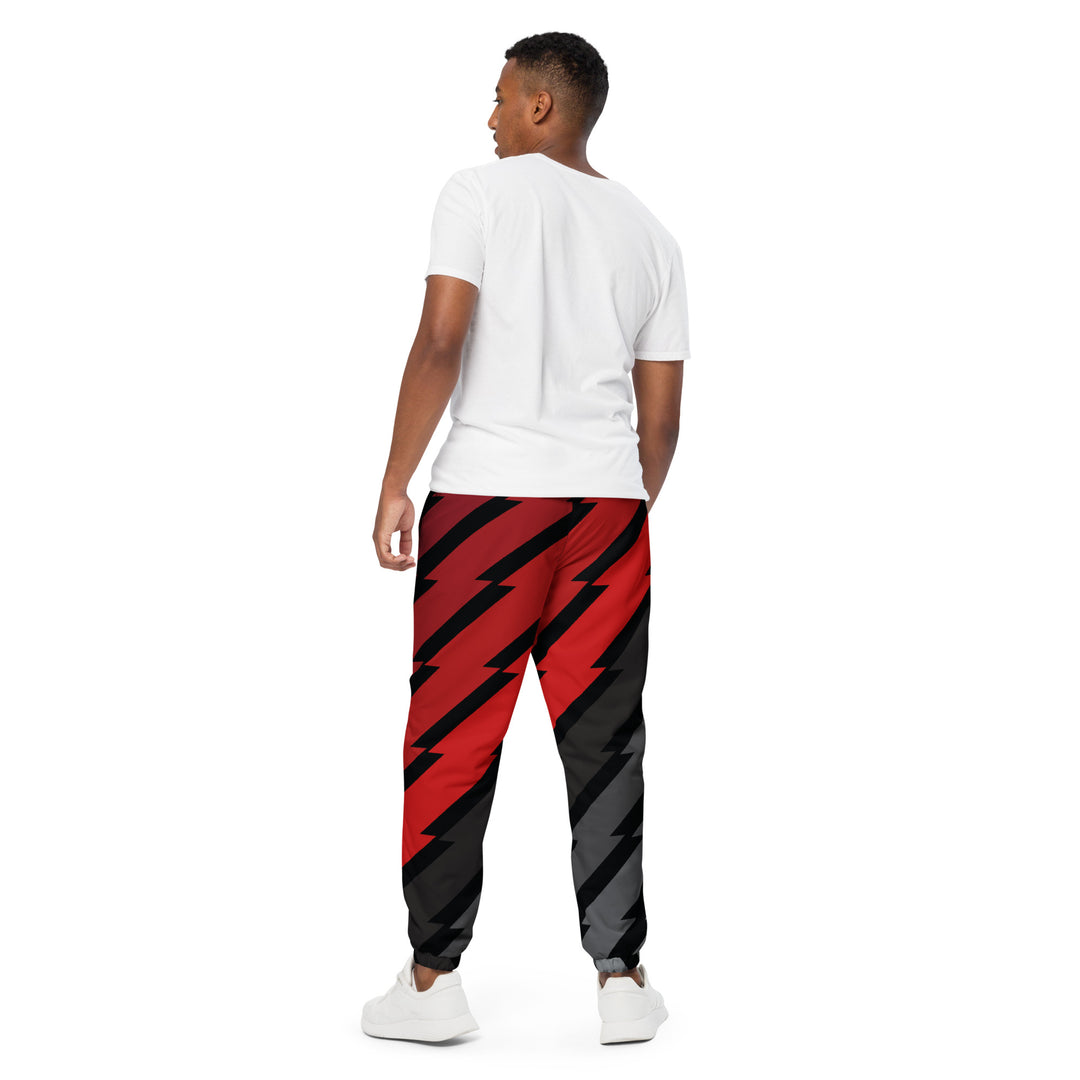 Unisex Track Pants - Black-Red Flash