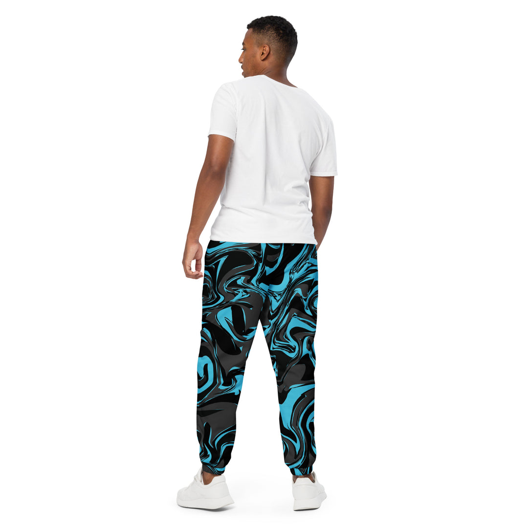 Unisex Track Pants - Black-Blue Bluff