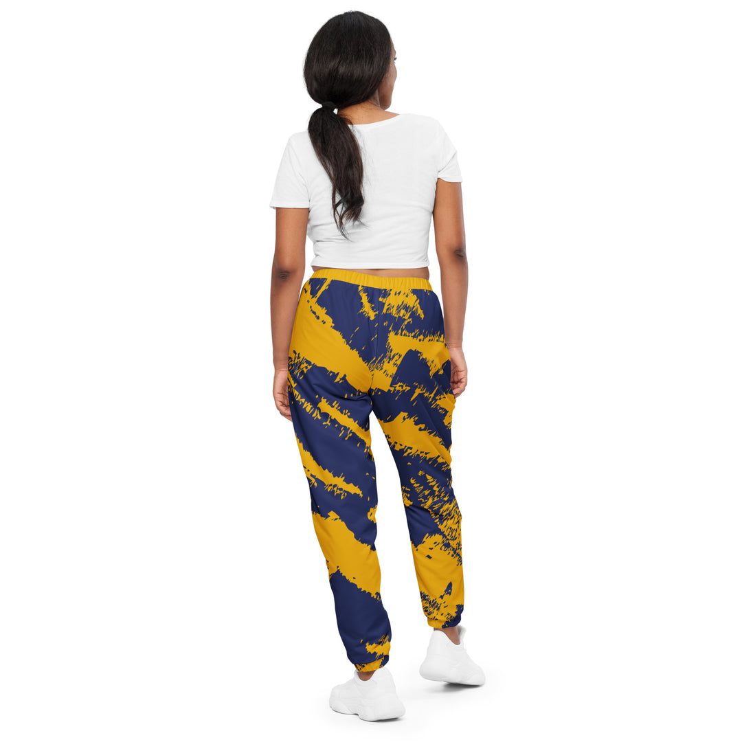 Unisex Track Pants - Purple-Yellow Brush