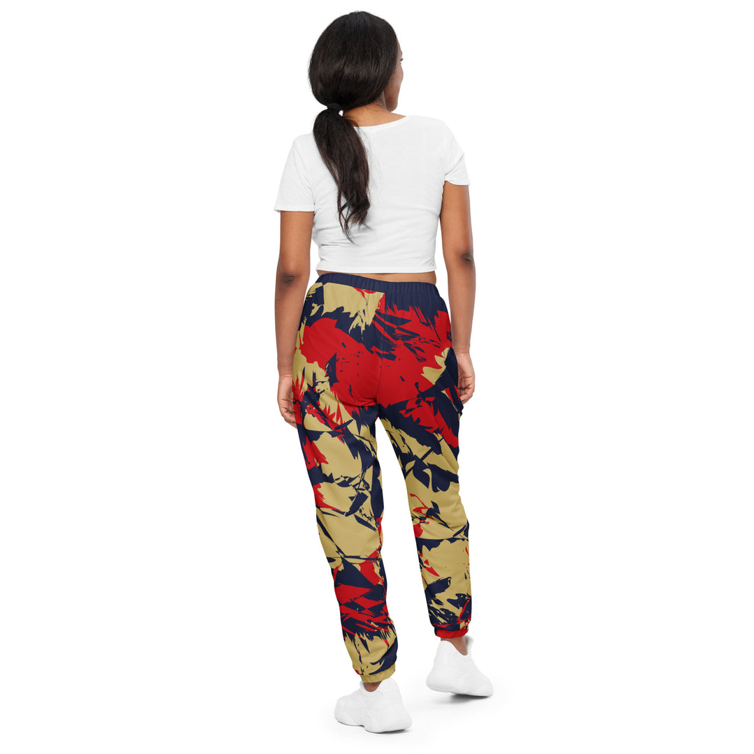 Unisex Track Pants - Beige-Red Delusion