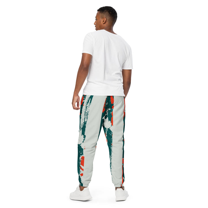Unisex Track Pants - Green-Grey Bar