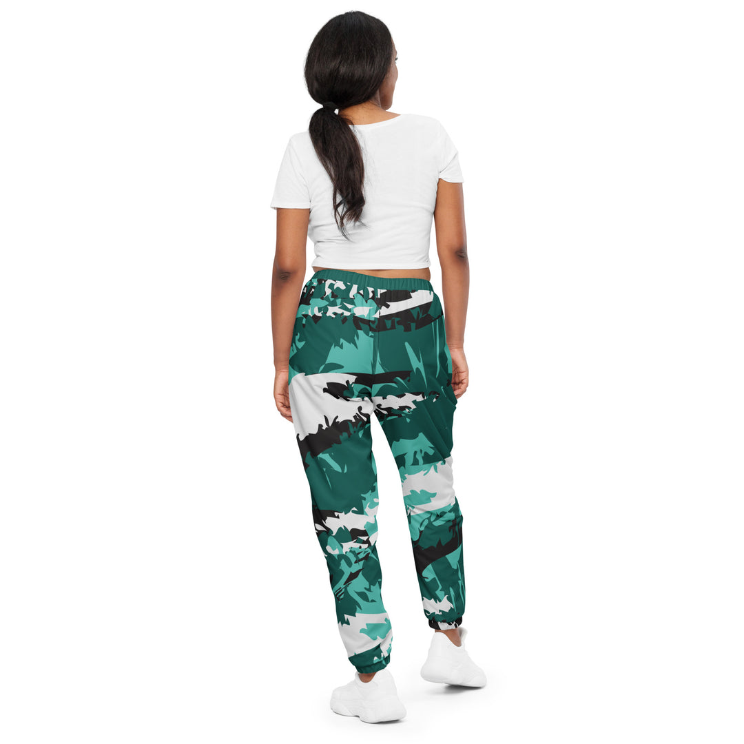 Unisex Track Pants - Green-White Camouflage