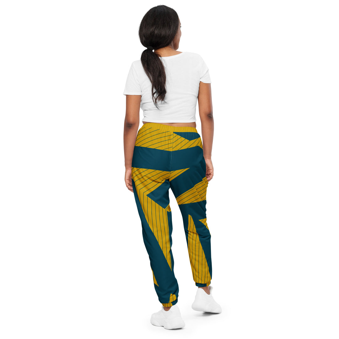 Unisex Track Pants - Blue-Yellow Triangle