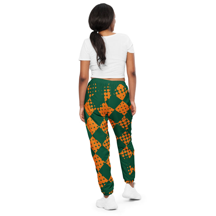Unisex Track Pants - Green-Orange Card