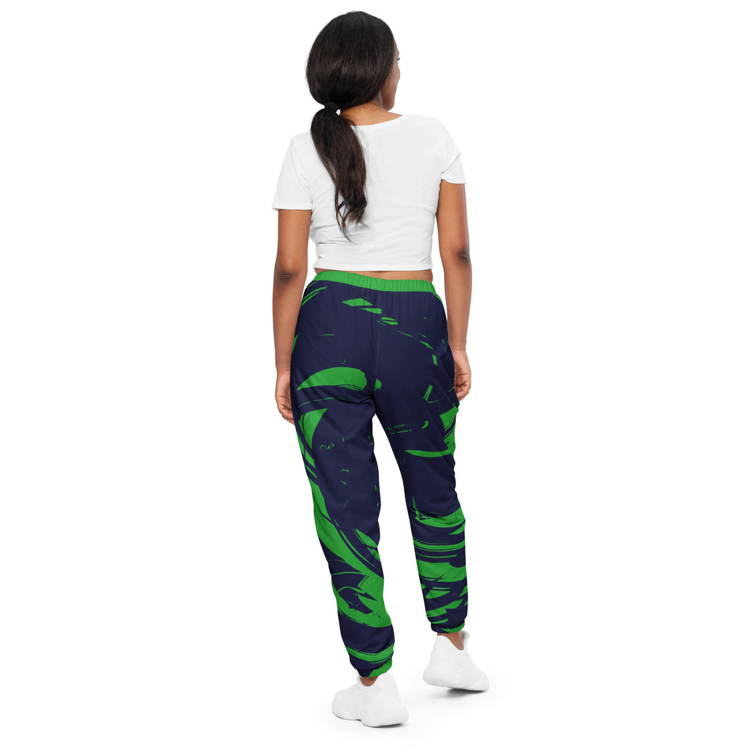 Unisex Track Pants - Blue-Green Curl