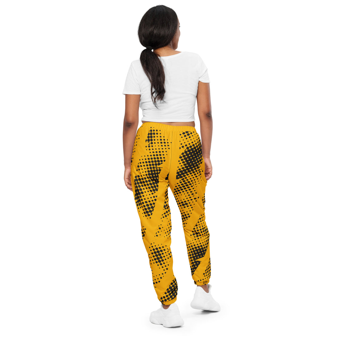 Unisex Track Pants - Yellow-Black Haltfone