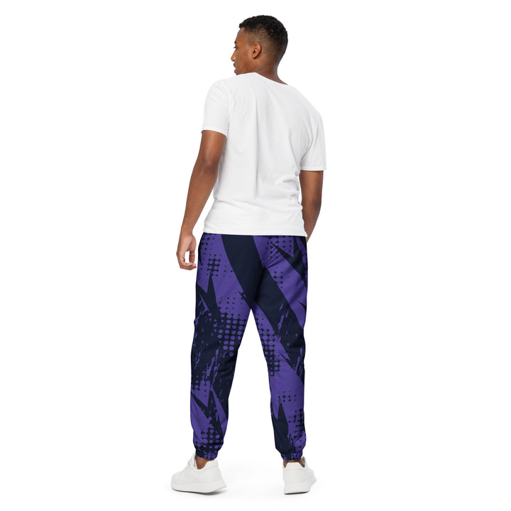 Unisex Track Pants - Purple-Black Bolt