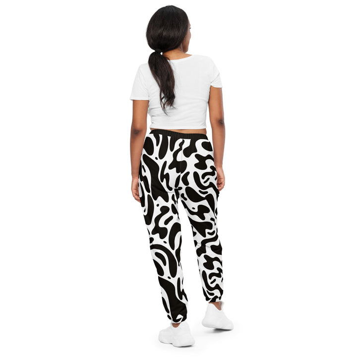 Unisex Track Pants - Black-White Sketch