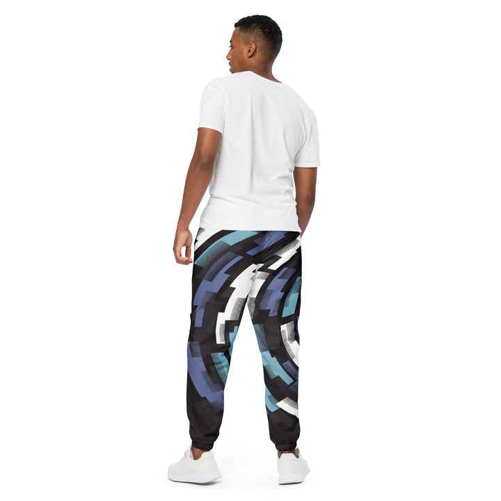 Unisex Track Pants - Black-Blue Mech