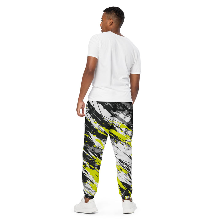 Unisex Track Pants - Black-White Scratch