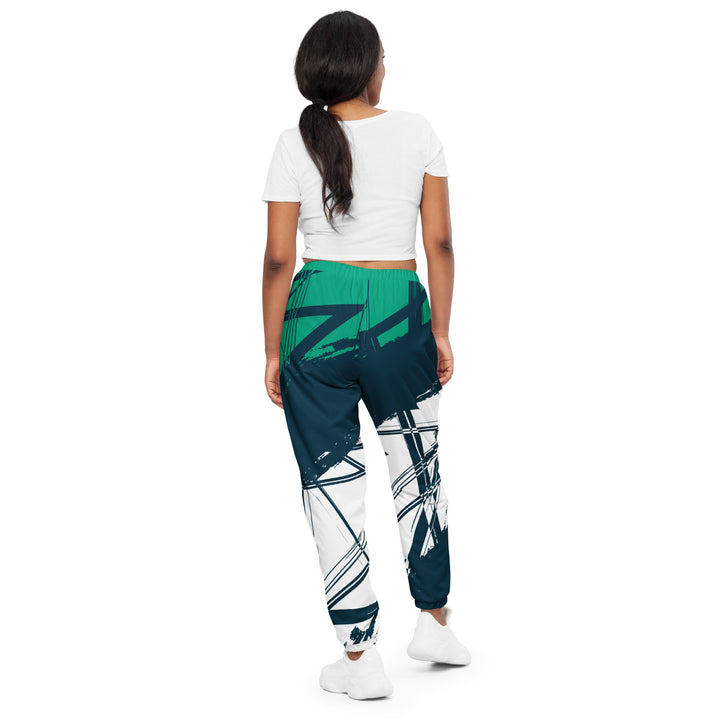 Unisex Track Pants - Blue-White Lock