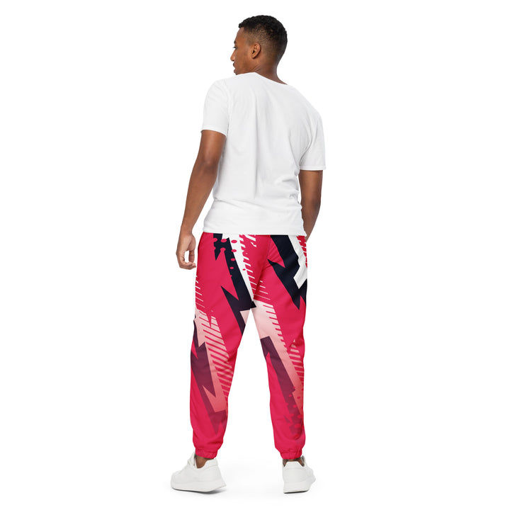 Unisex Track Pants - Red-White Puzzle