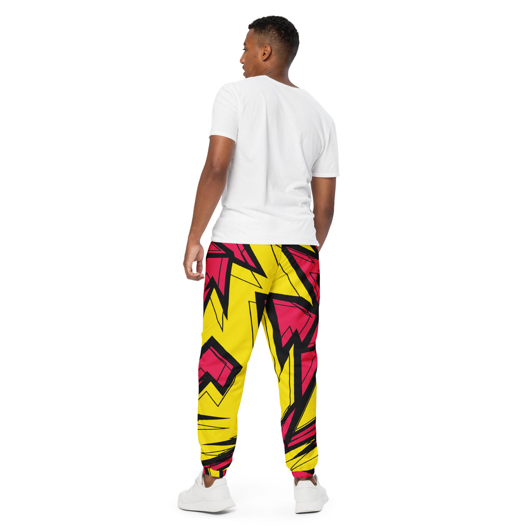 Unisex Track Pants - Pink-Yellow Graffiti