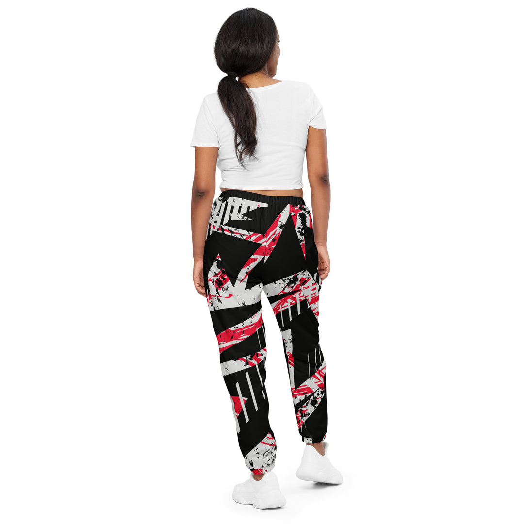 Unisex Track Pants - Black-White Trace