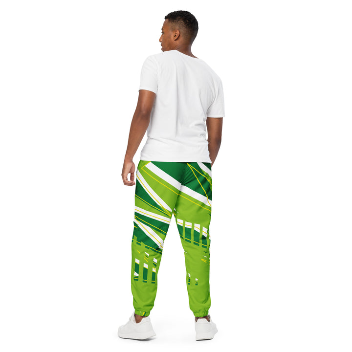 Unisex Track Pants - Green-White Barrier