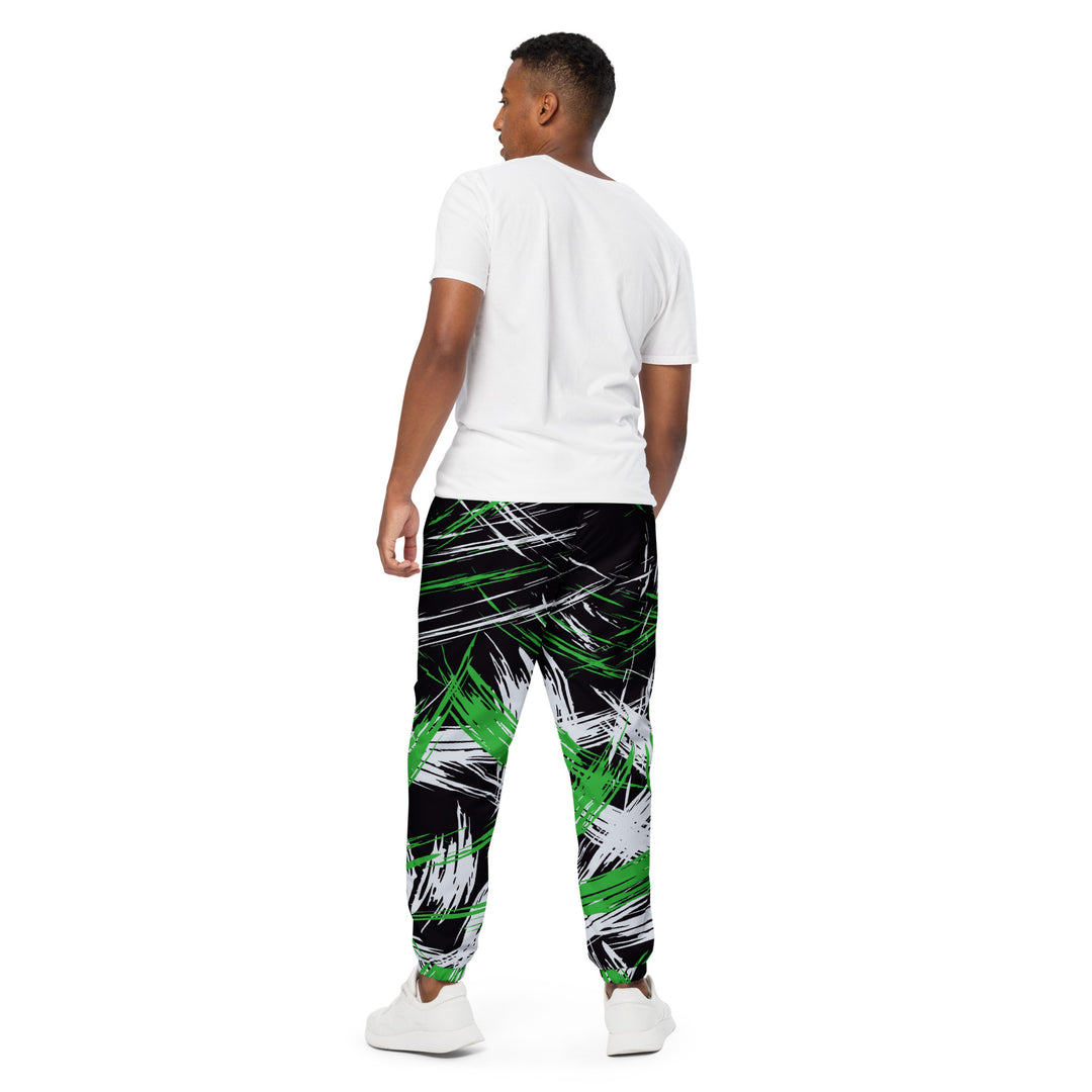 Unisex Track Pants - Black-Green Chaos