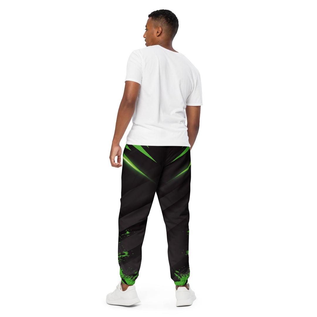 Unisex Track Pants - Black-Green Spike