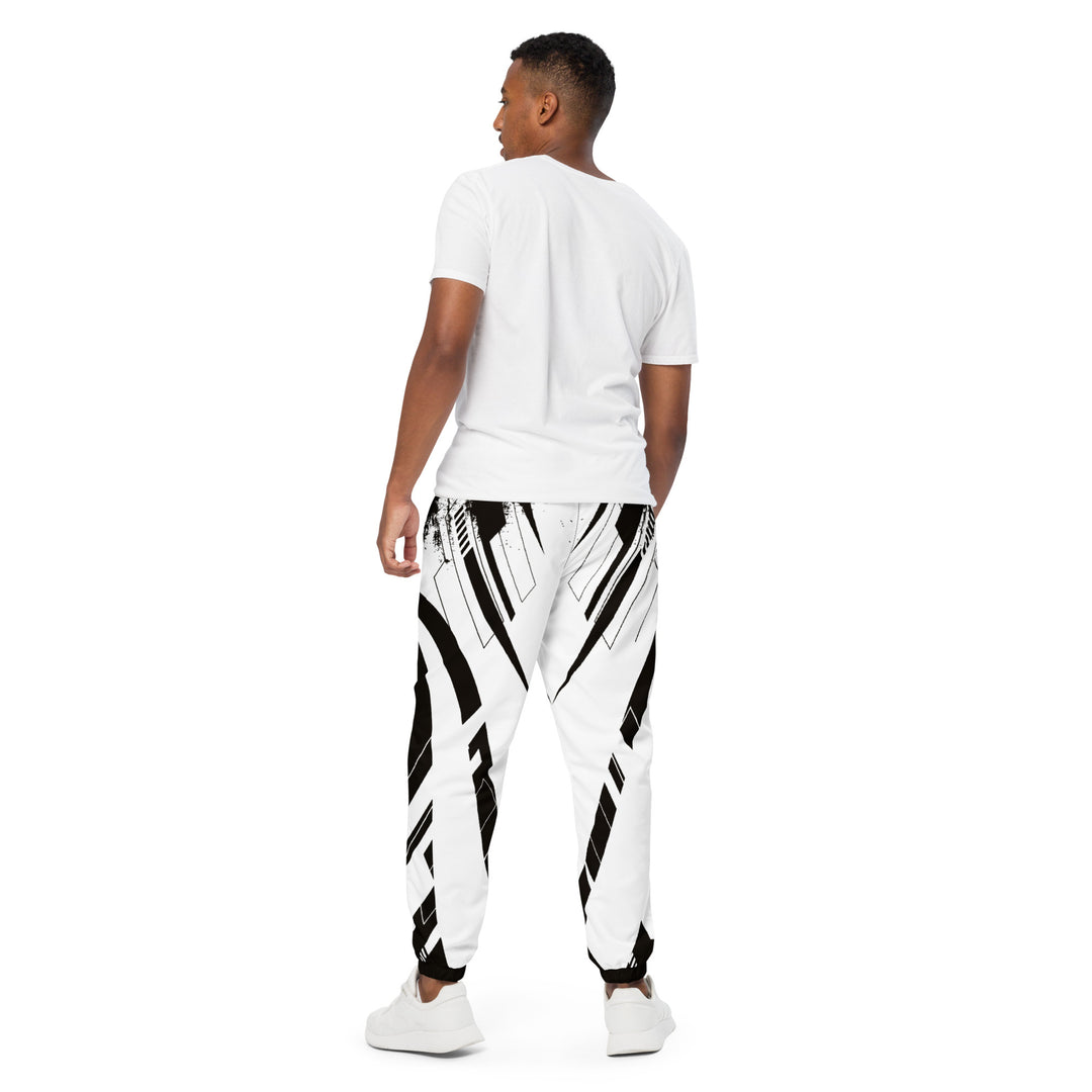 Unisex Track Pants - White-Black Ribbon