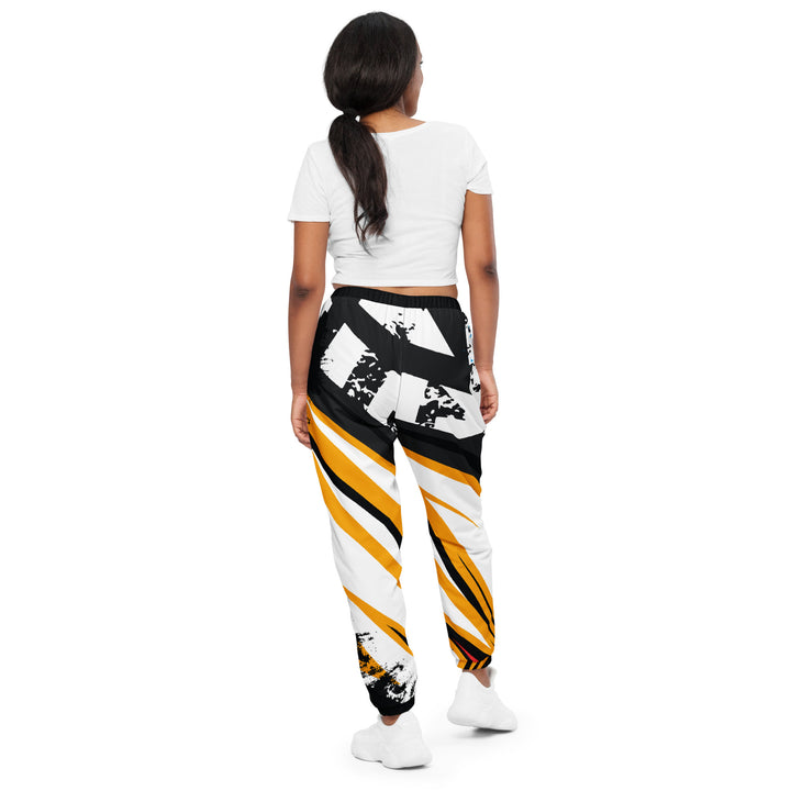 Unisex Track Pants - White-Yellow Wing