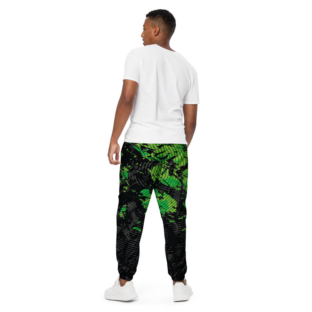 Unisex Track Pants - Black-Green Radar