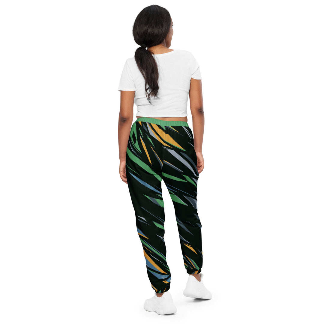 Unisex Track Pants - Black-Green Jungle