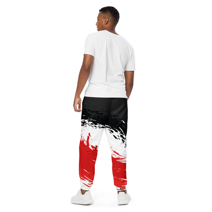 Unisex Track Pants - White-Red Fusion