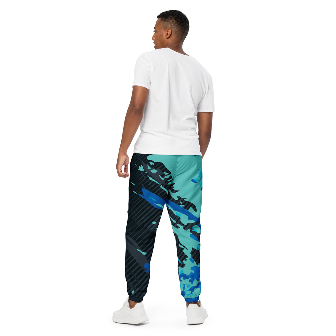 Unisex Track Pants - Black-Blue Surf