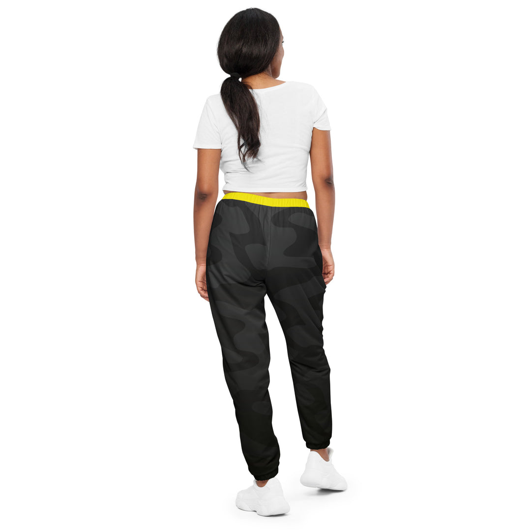 Unisex Track Pants - Black-Yellow Bolt