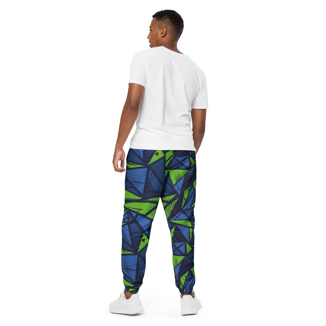 Unisex Track Pants - Green-Blue Crack