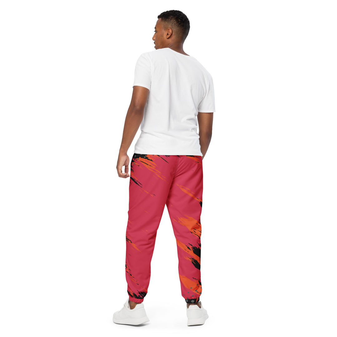 Unisex Track Pants - Red-Black Overdraw