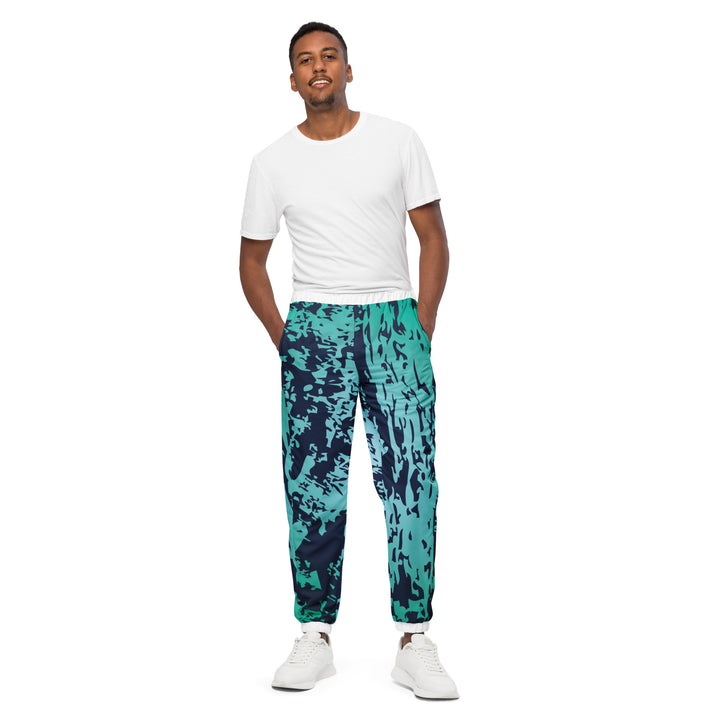 Unisex Track Pants - Green-White Grunge