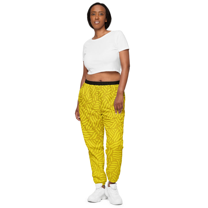 Unisex Track Pants - Yellow-Black Triangle