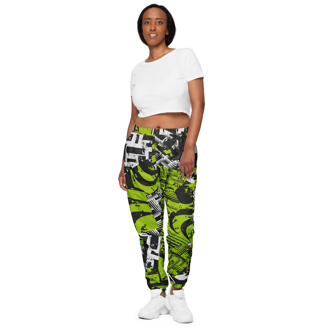 Unisex Track Pants - Green Spiral