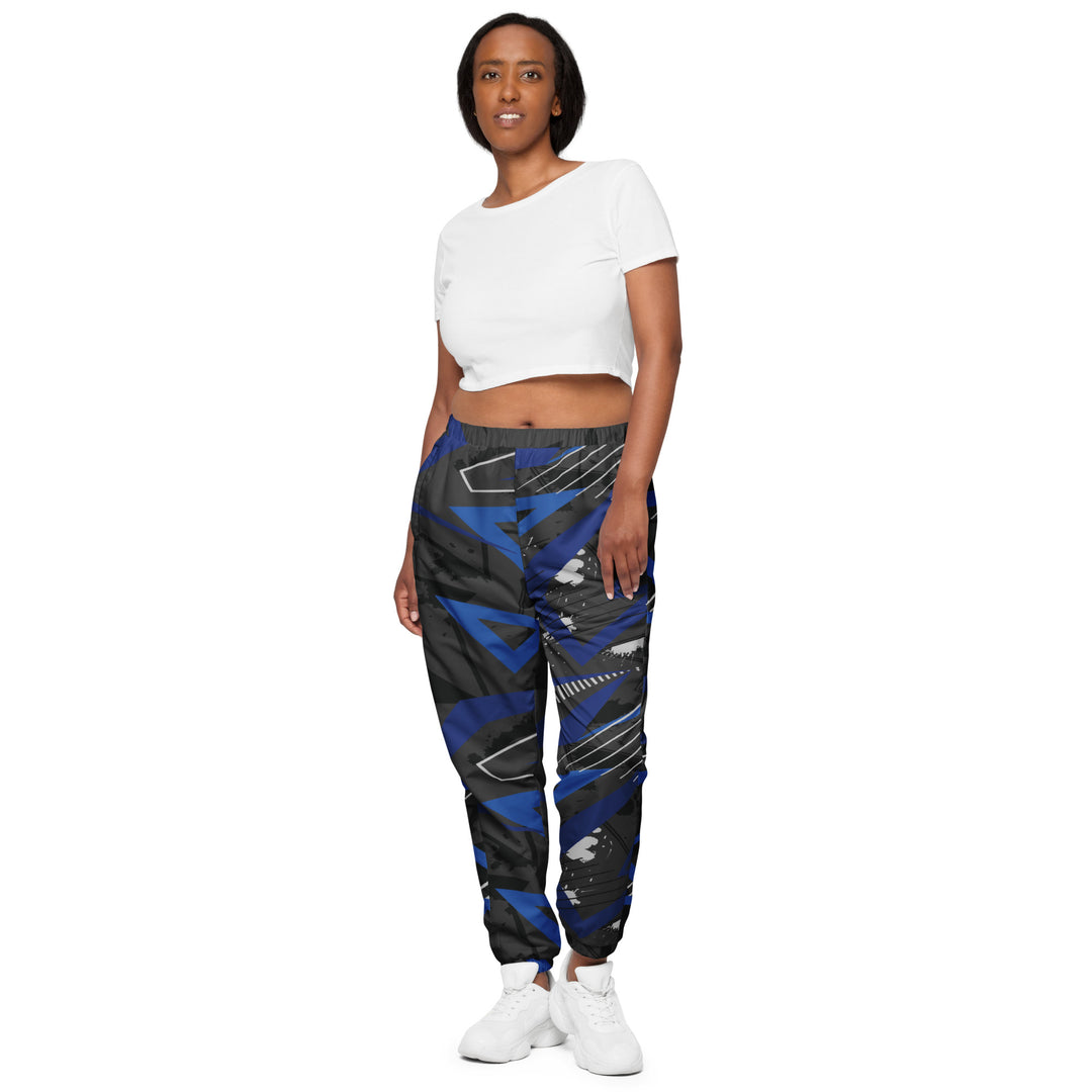 Unisex Track Pants - Black-Blue Illusion