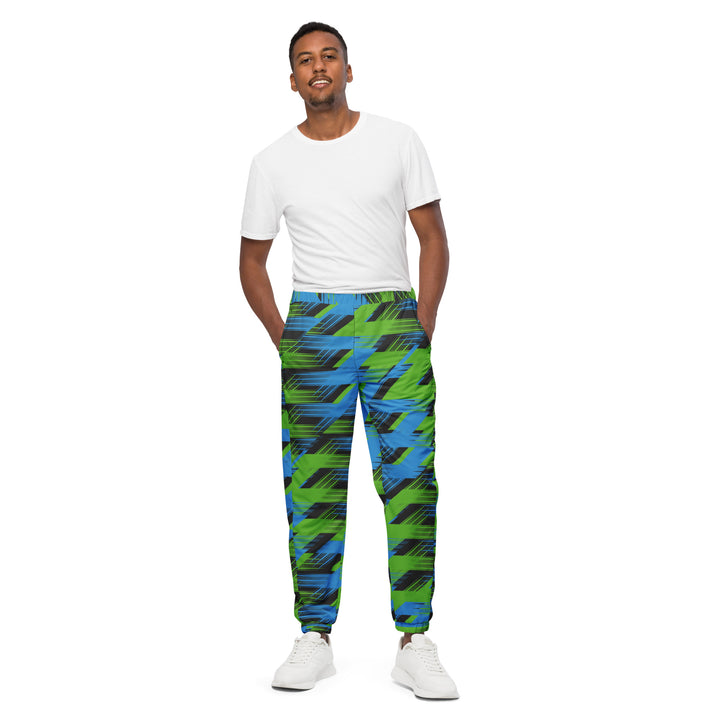 Unisex Track Pants - Blue-Green Rough