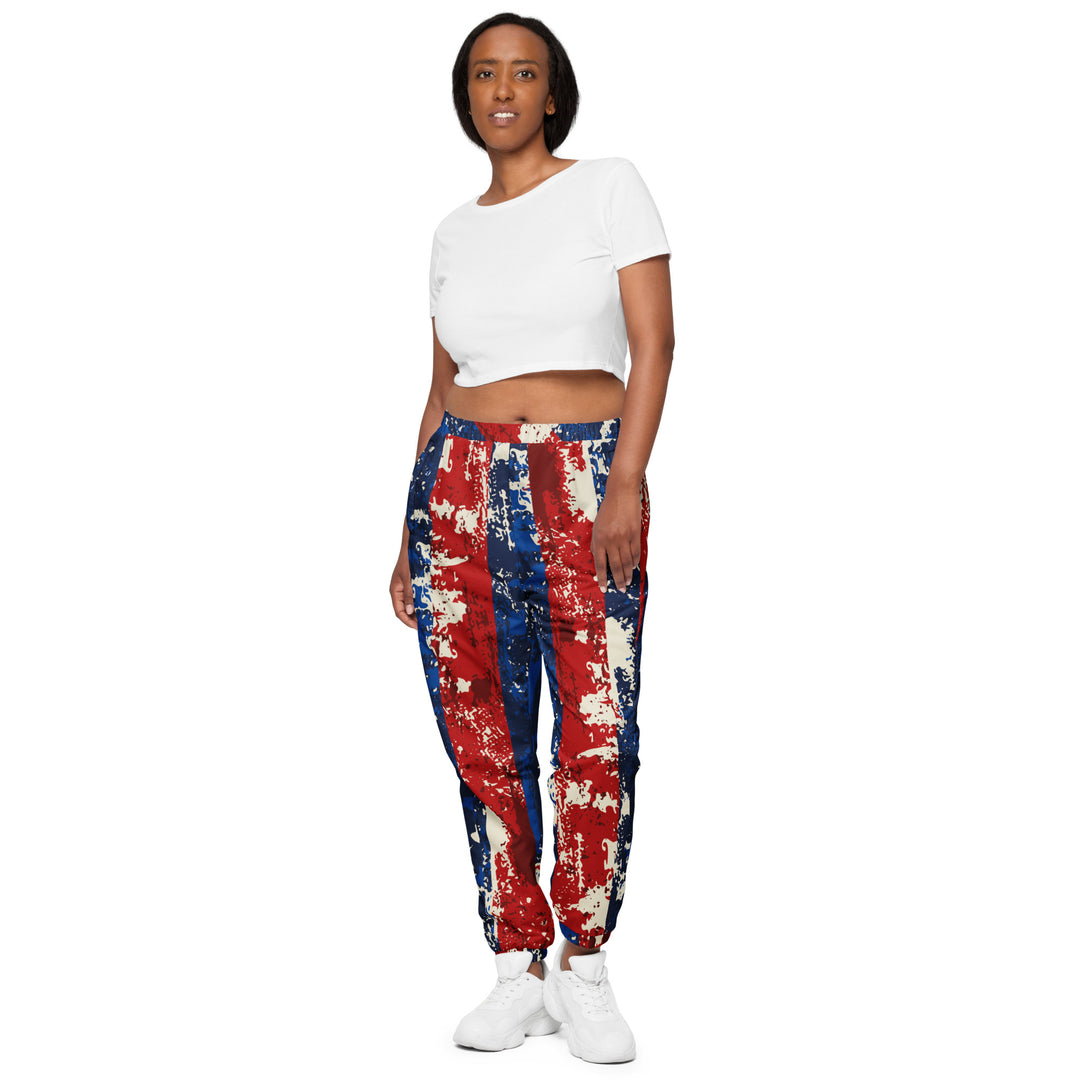 Unisex Track Pants - Blue-Red Stripes