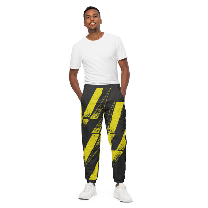 Unisex Track Pants - Yellow-Black Diamond