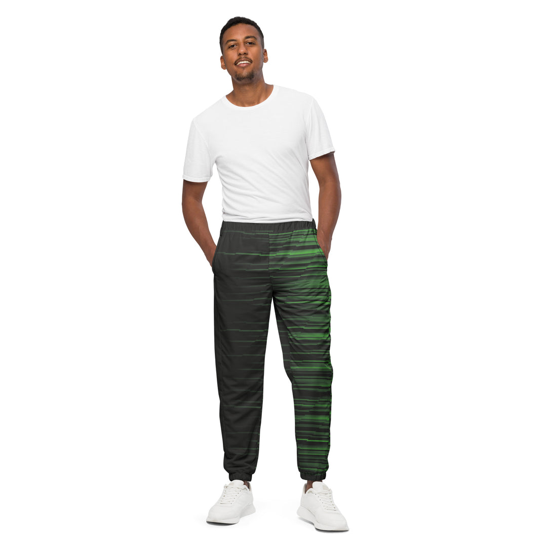 Unisex Track Pants - Black-Green Thread