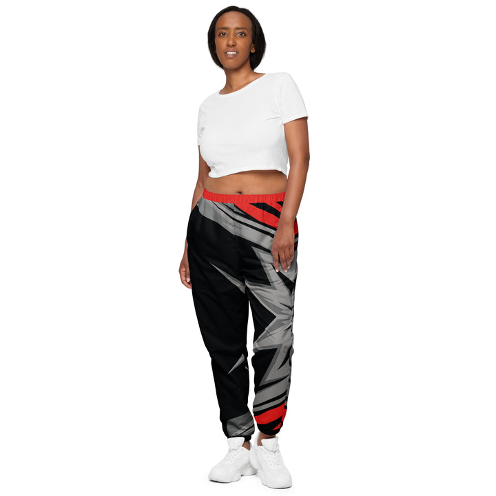 Unisex Track Pants - Black-Red Blast