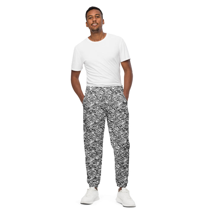 Unisex Track Pants - Grey-White Camouflage