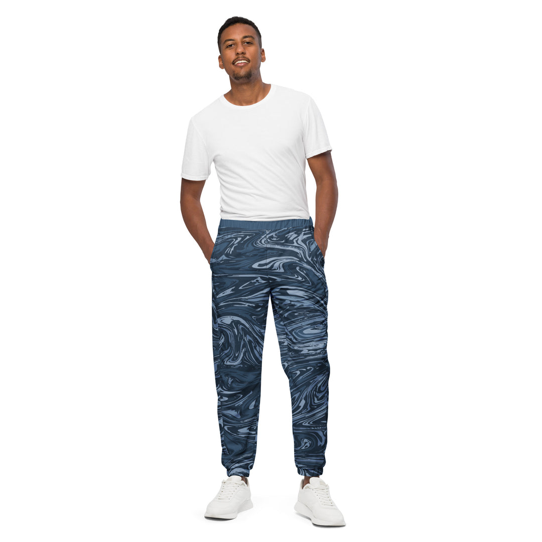 Unisex Track Pants - Grey-Blue Mirage