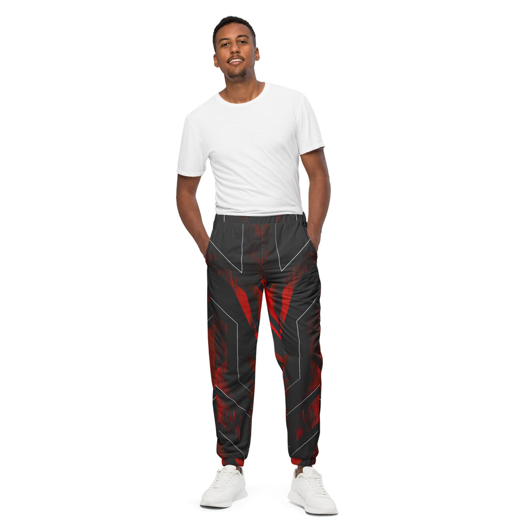 Unisex Track Pants - Red-Black Cyber